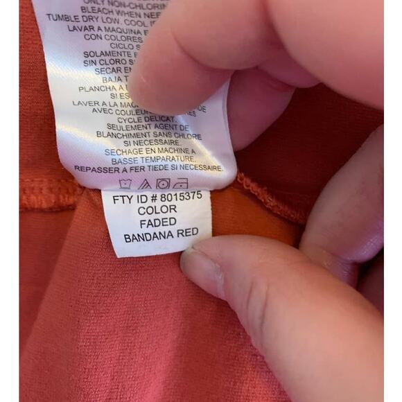 Frye Faded Bandana Red Tiered Cotton Jersey Knit Dress w/ Pockets Plus Size XXL - Picture 12 of 12